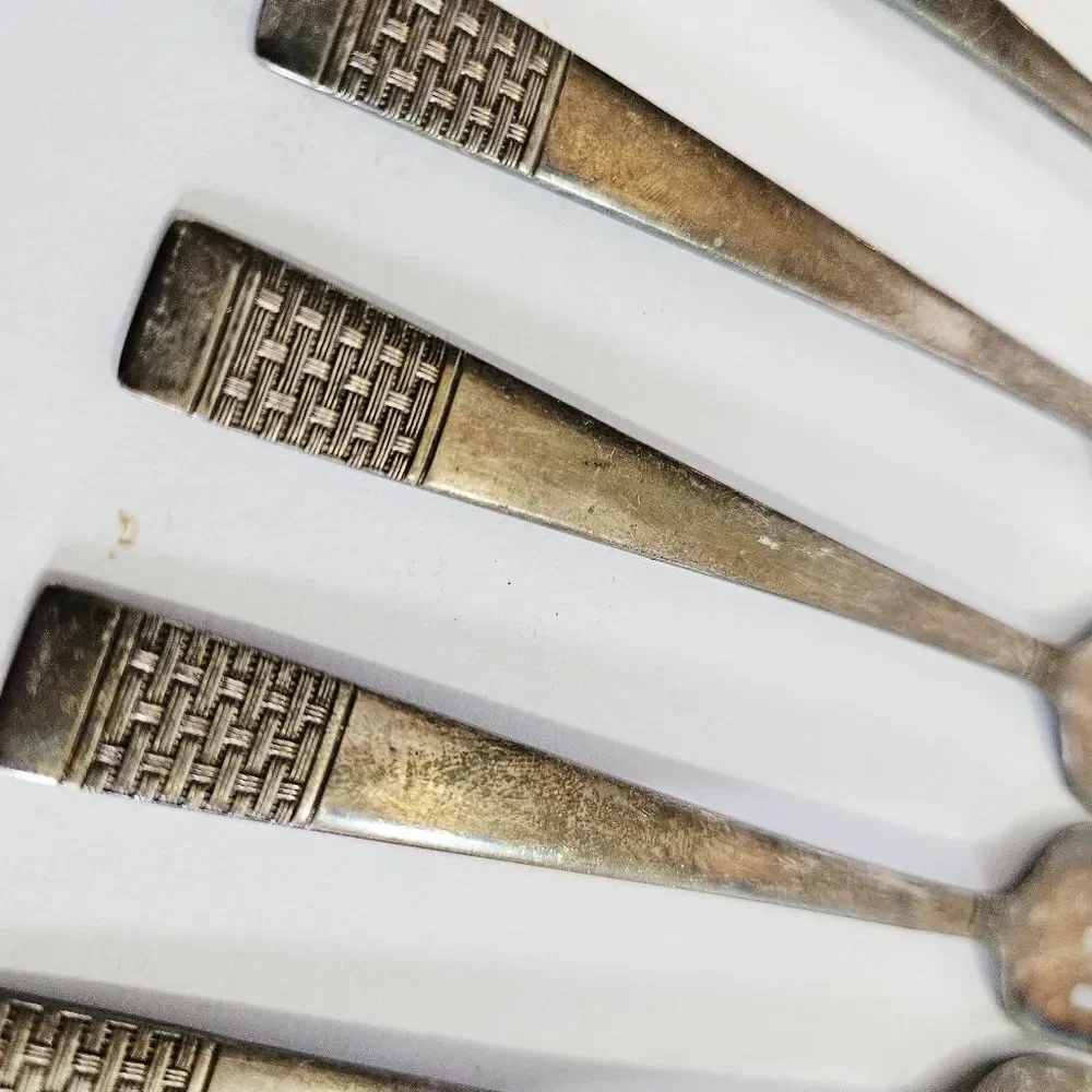 Vintage National Silver Co. Silverplate Cavalcade Pattern Salad Fork Set of 8